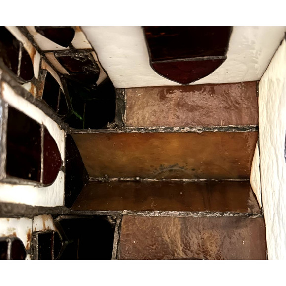 Vintage Tiffany Style Stained Glass Cathedral Church Christmas Tabletop Decor - Picture 11 of 12